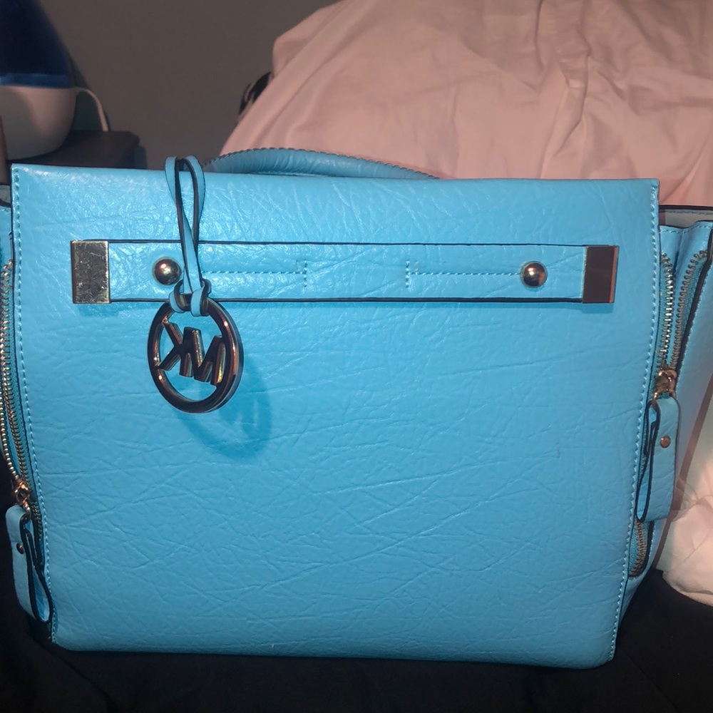 blue michael kors purse